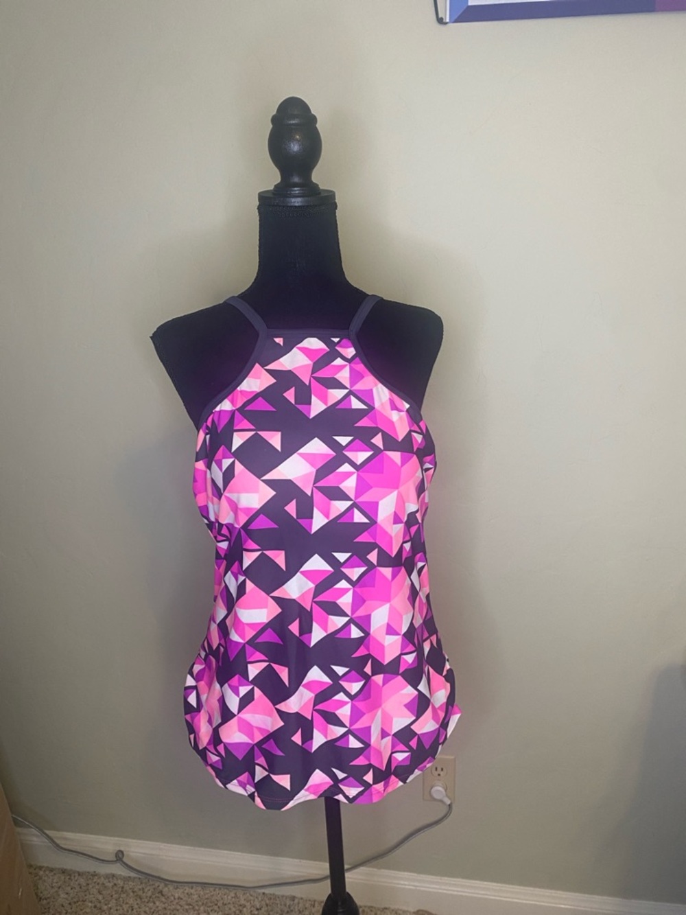 Go Gossip Triangle Print Swim Top
